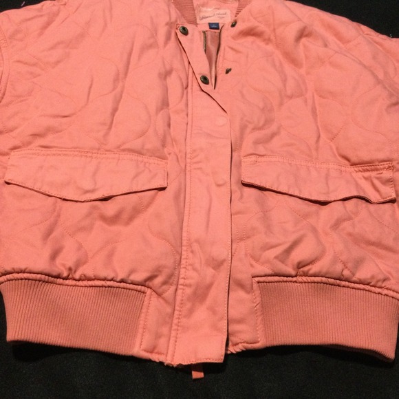 Universal Thread Quilted Bomber Jacket Pink Casual Snap Button Pockets Size S - Picture 4 of 8